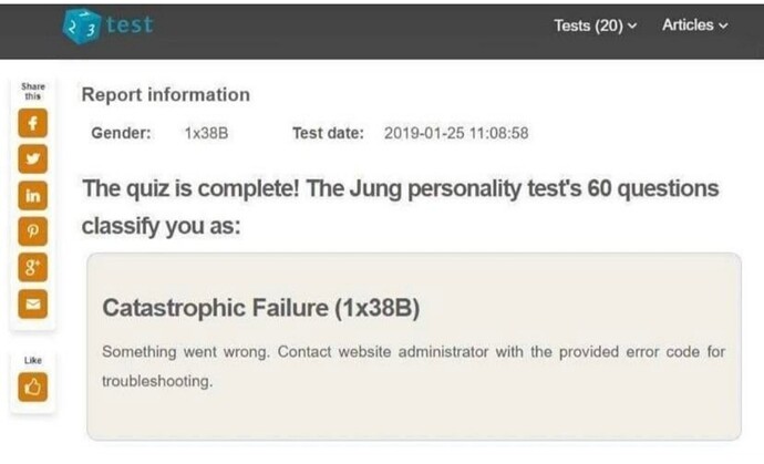 personality quiz - catastrophic failure