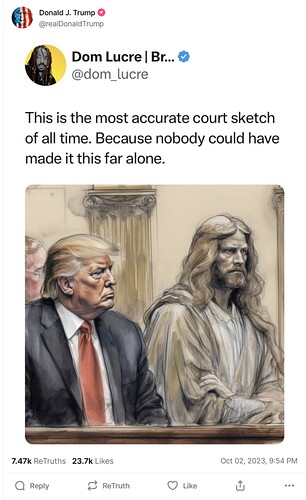 Trump sits next to jesus