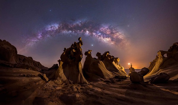 Milky way and mountains