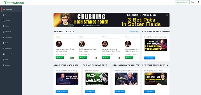 Dashboard – PokerCoaching.com