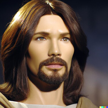 DALL·E 2022-08-08 16.15.01 - A wax statue of Tom Cruise portraying Jesus, portrait