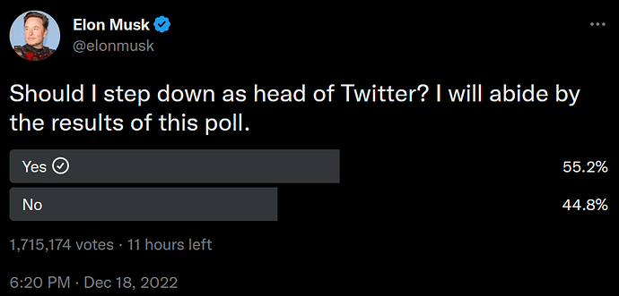 elon losing poll