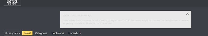 server maintenance banner
