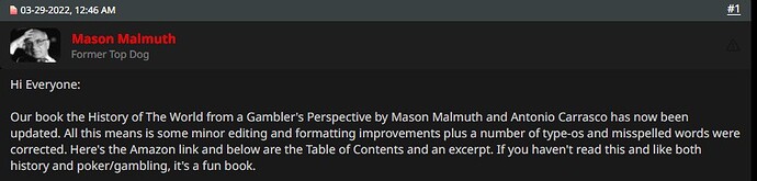 Malmuth update