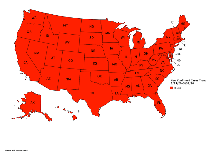 New Confirmed Cases Trend 3_25_20-3_31_20