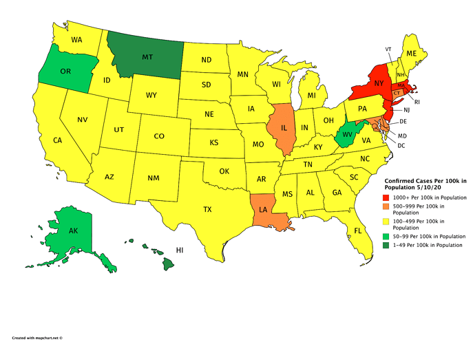 U.S. Confirmed Cases Per 100k 5-10-20