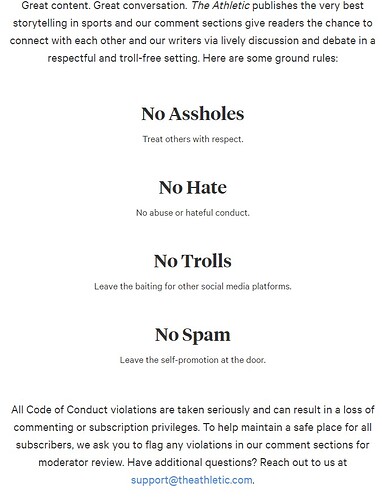 The Athletic Code of Conduct