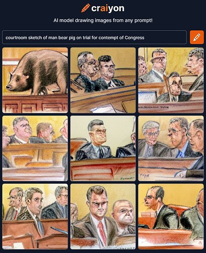 craiyon_004952_courtroom_sketch_of_man_bear_pig_on_trial_for_contempt_of_Congress